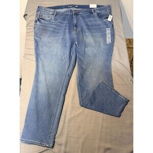 Old Navy Mid-Rise Power Slim Straight Zip Fly Jeans 26 Plus Size 3X w Pockets